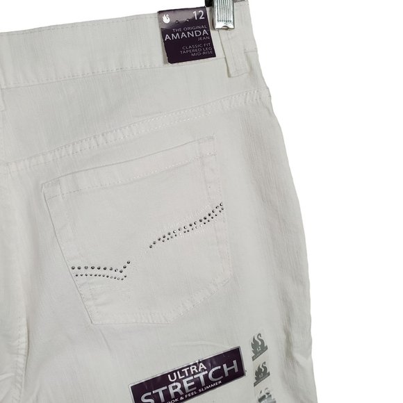 Gloria Vanderbilt NWT 12 Jeans Amanda Ultra Stretch Slimming Embellished 33x31 - Picture 10 of 10